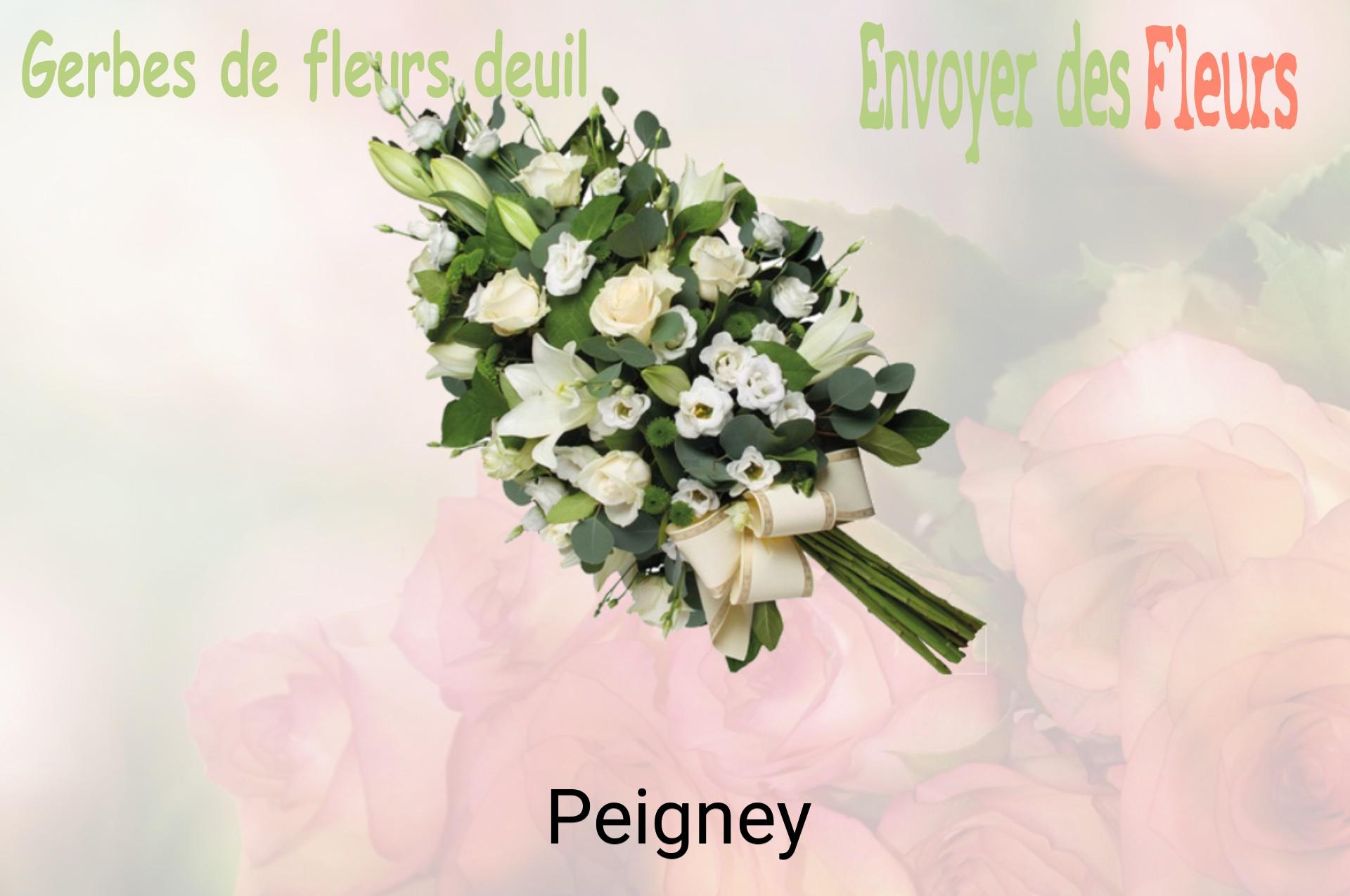 Gerbe de fleurs de deuil livrée à Peigney